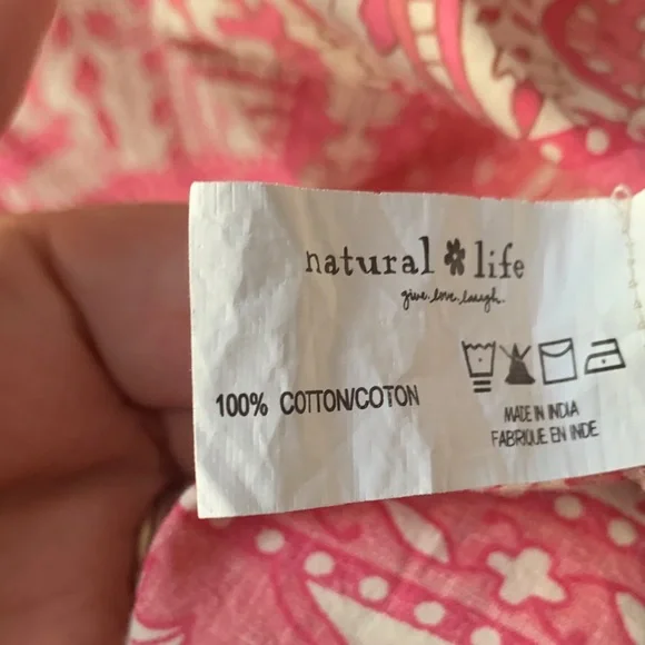 NATURAL LIFE Pink and Cream Boho Blouse - Picture 3 of 4